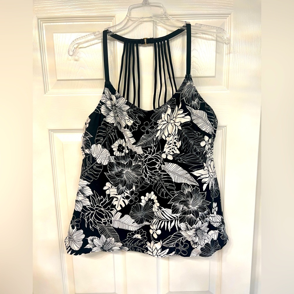 Black and white swimsuit top